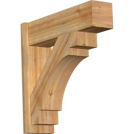 Ekena Millwork Merced Block Rough Sawn Outlooker, Western Red Cedar, 8"W x 28"D x 28"H OUT08X28X28MRC05RWR